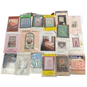Lot of 18 Quilt Sewing Patterns Horn of Plenty Mexican Star Tulips Singing Birds
